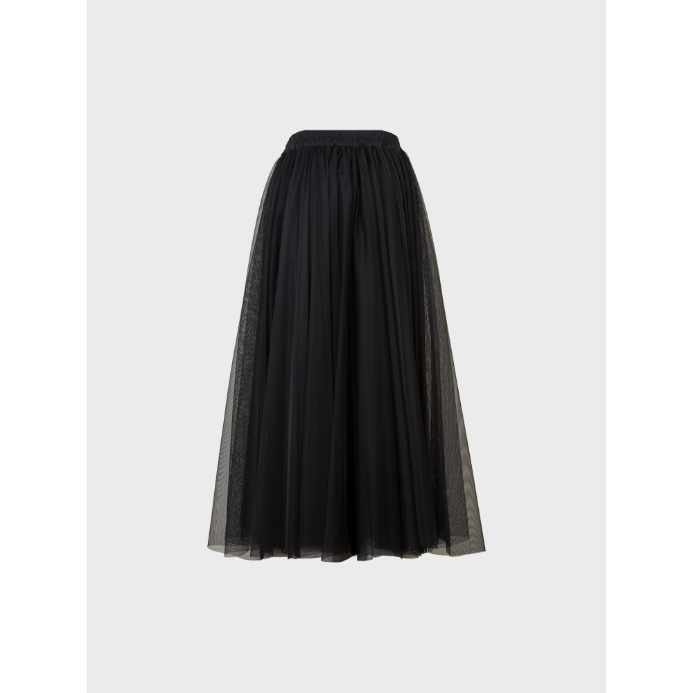 ΦΟΥΣΤA ΤΟΥΛΙΝΗ MΑΥΡΗ, ΨΗΛΟΜΕΣΗ & ΜΑΚΡΙΑ ΜΕ ΛΑΣΤΙΧΟ ΣΤΗ ΜΕΣΗ "STYLISHIOUS COLLECTION"