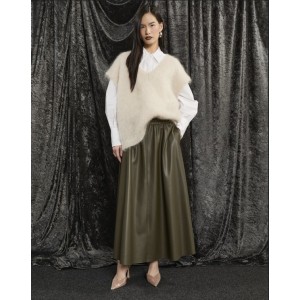 ΦΟΥΣΤΑ ΜΙΝΤΙ, ΚΛΟΣ ΑΠΟ ΟΙΚΟΛΟΓΙΚΟ ΧΑΚΙ ΔΕΡΜΑ ΜΕ ΛΑΣΤΙΧΟ ΚΑΙ ΤΣΕΠΕΣ  "ALEX KATSAITI X STYLISHIOUS"