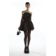 ΦΟΥΣΤΑ ΜΙΝΙ, ΜΑΥΡΗ,  ΑΠΟ ΣΤΑΘΕΡΟ ΣΑΤΕΝ ΥΦΑΣΜΑ ΜΕ ΕΝΣΩΜΑΤΩΜΕΝΟ ΦΟΥΡΩ "STYLISHIOUS COLLECTION""