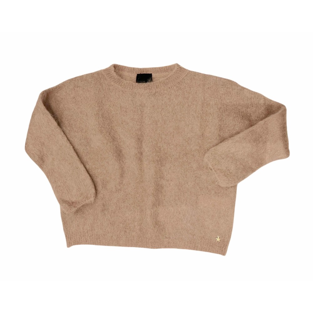 ΠΟΥΛΟΒΕΡ ΣΕ ΜΠΕΖ-ΓΚΡΙ ΑΠΟΧΡΩΣΗ OVERSIZED ΑΠΟ ΠΟΛΥ ΖΕΣΤΟ ΚΑΙ ΑΠΑΛΟ ΠΛΕΚΤΟ ΜΟΧΕΡ ΥΦΑΣΜΑ ”STYLISHIOUS COLLECTION”