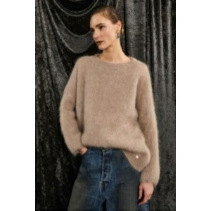 ΠΟΥΛΟΒΕΡ ΣΕ ΜΠΕΖ-ΓΚΡΙ ΑΠΟΧΡΩΣΗ OVERSIZED ΑΠΟ ΠΟΛΥ ΖΕΣΤΟ ΚΑΙ ΑΠΑΛΟ ΠΛΕΚΤΟ ΜΟΧΕΡ ΥΦΑΣΜΑ ”STYLISHIOUS COLLECTION”