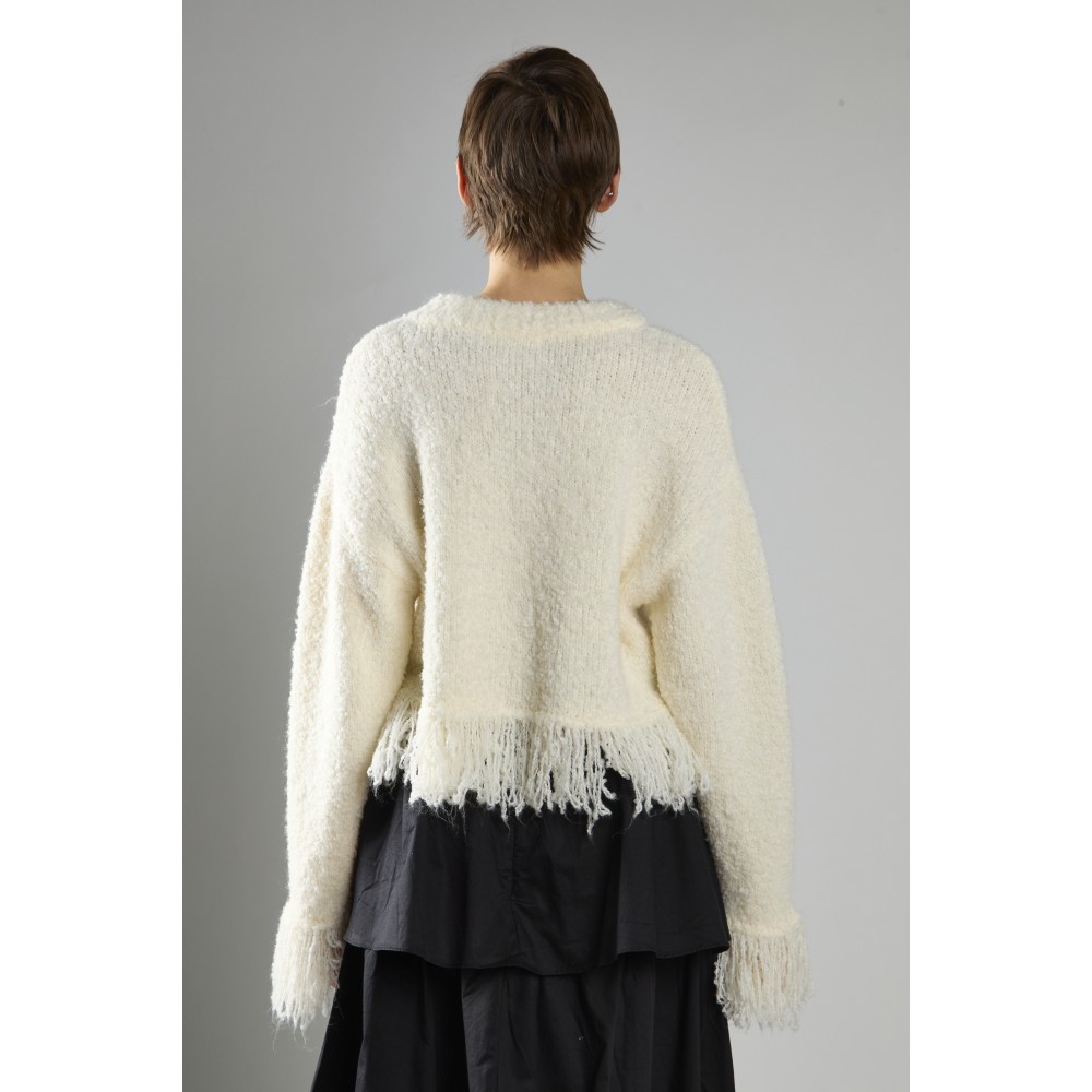 ΠΟΥΛΟΒΕΡ ΚΟΝΤΟ ΣΕ ΙΒΟΥΑΡ - ΚΡΕΜ ΑΠΟΧΡΩΣΗ, OVERSIZED ΜΕ ΑΣΟΡΤΙ ΚΡΟΣΣΙΑ "STYLISHIOUS COLLECTION"