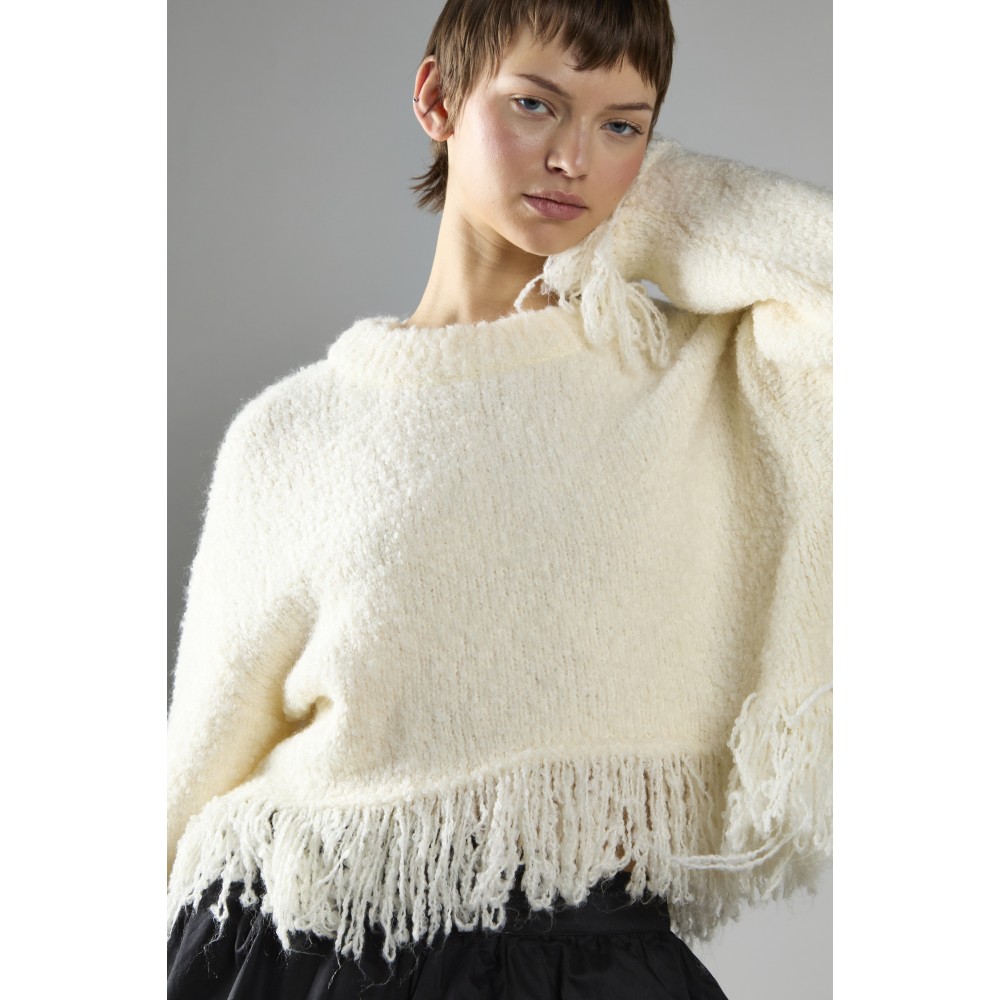 ΠΟΥΛΟΒΕΡ ΚΟΝΤΟ ΣΕ ΙΒΟΥΑΡ - ΚΡΕΜ ΑΠΟΧΡΩΣΗ, OVERSIZED ΜΕ ΑΣΟΡΤΙ ΚΡΟΣΣΙΑ "STYLISHIOUS COLLECTION"