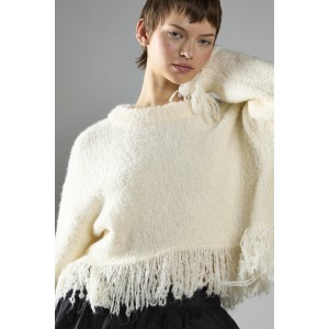 ΠΟΥΛΟΒΕΡ ΚΟΝΤΟ ΣΕ ΙΒΟΥΑΡ - ΚΡΕΜ ΑΠΟΧΡΩΣΗ, OVERSIZED ΜΕ ΑΣΟΡΤΙ ΚΡΟΣΣΙΑ "STYLISHIOUS COLLECTION"