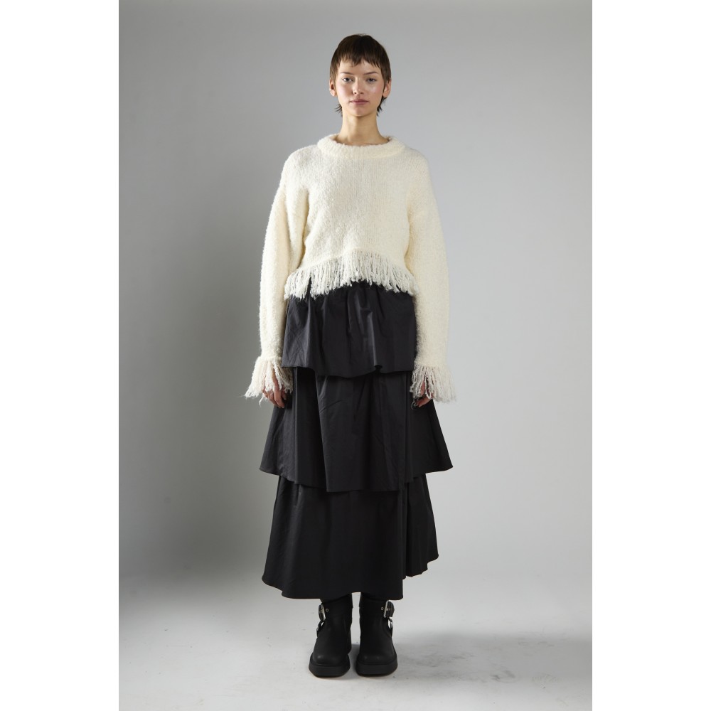 ΠΟΥΛΟΒΕΡ ΚΟΝΤΟ ΣΕ ΙΒΟΥΑΡ - ΚΡΕΜ ΑΠΟΧΡΩΣΗ, OVERSIZED ΜΕ ΑΣΟΡΤΙ ΚΡΟΣΣΙΑ "STYLISHIOUS COLLECTION"