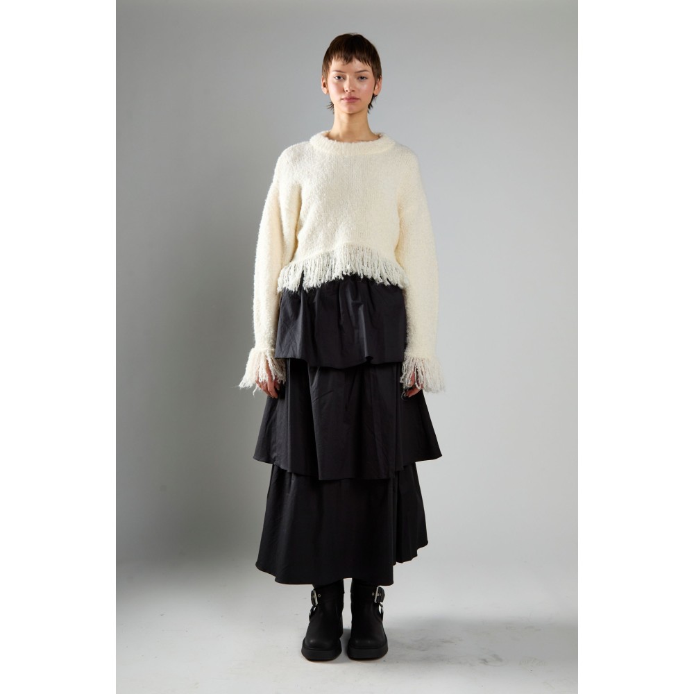 ΠΟΥΛΟΒΕΡ ΚΟΝΤΟ ΣΕ ΙΒΟΥΑΡ - ΚΡΕΜ ΑΠΟΧΡΩΣΗ, OVERSIZED ΜΕ ΑΣΟΡΤΙ ΚΡΟΣΣΙΑ "STYLISHIOUS COLLECTION"