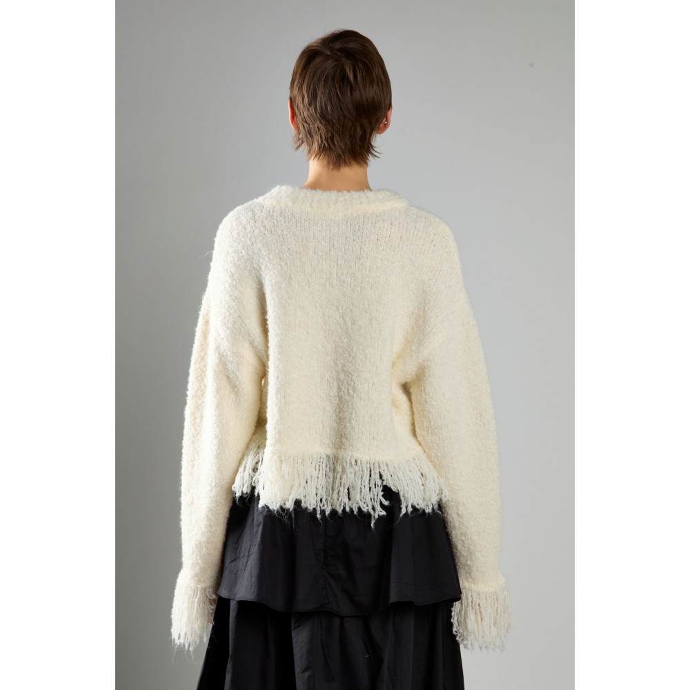 ΠΟΥΛΟΒΕΡ ΚΟΝΤΟ ΣΕ ΙΒΟΥΑΡ - ΚΡΕΜ ΑΠΟΧΡΩΣΗ, OVERSIZED ΜΕ ΑΣΟΡΤΙ ΚΡΟΣΣΙΑ "STYLISHIOUS COLLECTION"