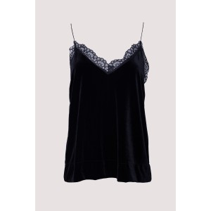 ΤΟΠ ΑΠΟ ΜΑΥΡΟ ΒΕΛΟΥΔΟ, ΣΤΥΛ LINGERIE, ΜΕ ΛΕΠΤΗ ΤΙΡΑΝΤΑ & ΛΕΠΤΟΜΕΡΕΙΑ ΑΠΟ ΔΑΝΤΕΛΑ " STYLISHIOUS COLLECTION "