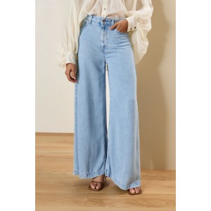 ΠΑΝΤΕΛΟΝΙ ΤΖHΝ ΣΕ ΑΝΟΙΧΤΟ ΜΠΛΕ, ΨΗΛΟΜΕΣΟ ΣΕ ΙΣΙΑ ΓΡΑΜΜΗ ΜΕ ΤΣΕΠΕΣ "STYLISHIOUS COLLECTION"