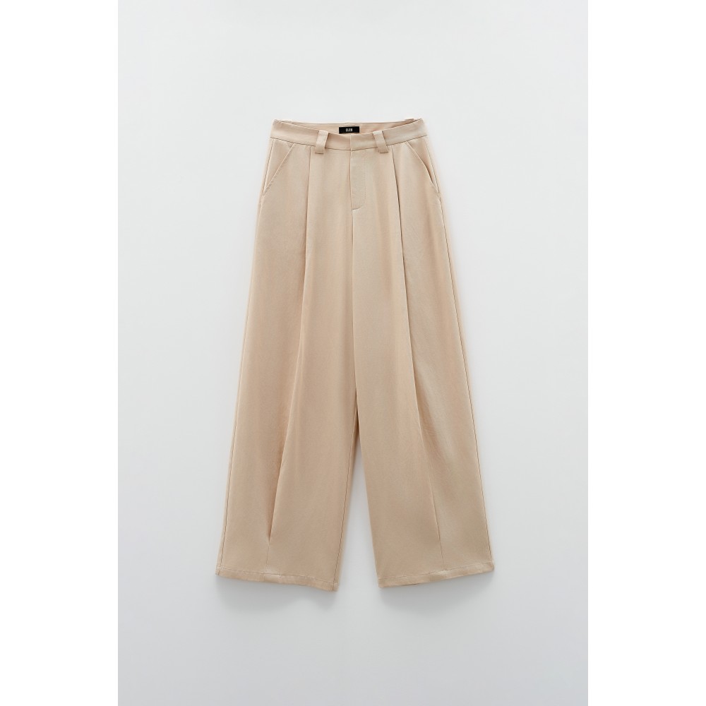PANTS IN BEIGE - SAND SHADE,HIGH WAISTED WITH PLEATS "STYLISHIOUS COLLECTION"