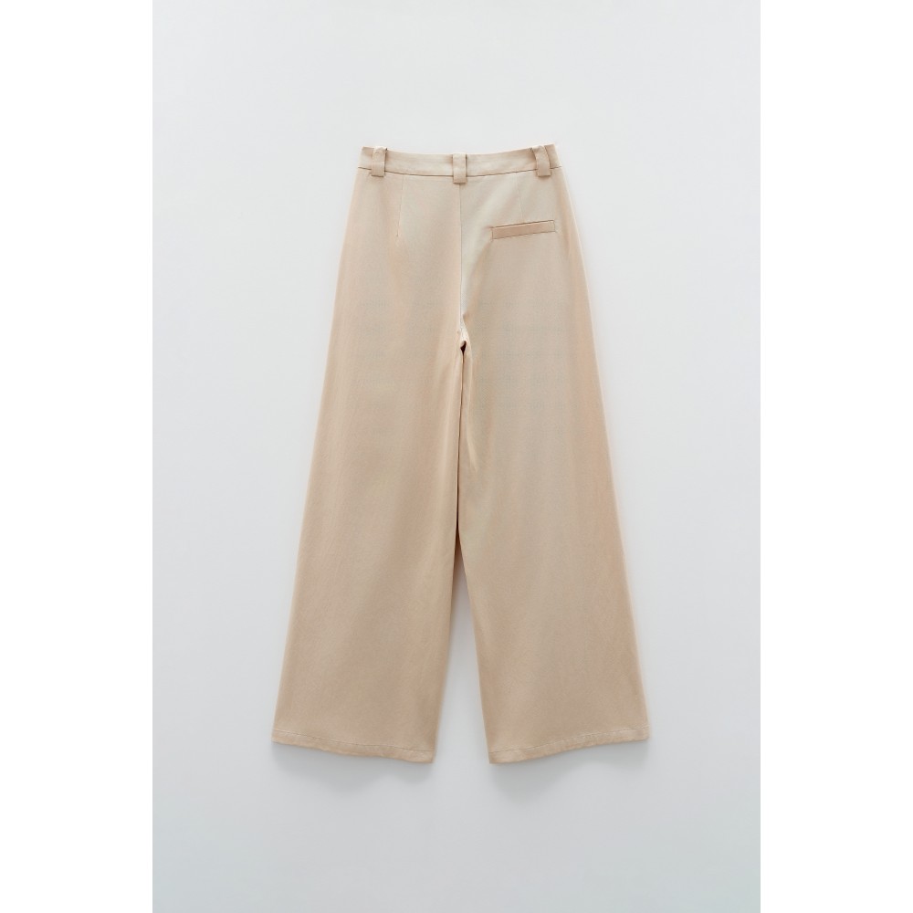 PANTS IN BEIGE - SAND SHADE,HIGH WAISTED WITH PLEATS "STYLISHIOUS COLLECTION"