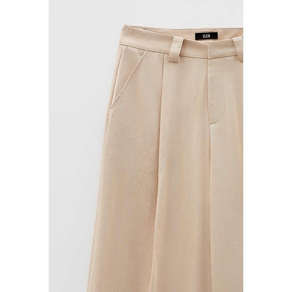 PANTS IN BEIGE - SAND SHADE,HIGH WAISTED WITH PLEATS "STYLISHIOUS COLLECTION"