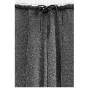 PANTS - SWEATPANTS - IN SILVER - GREY SHADE LUREX STYLE FABRIC WITH WHITE RUBBER WAISTBAND "STYLISHIOUS COLLECTION"