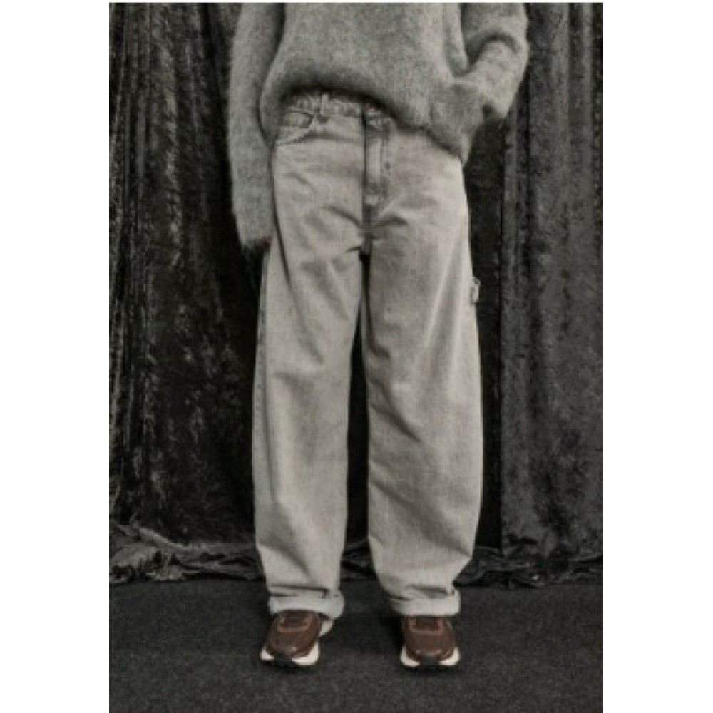 ΠΑΝΤΕΛΟΝΙ ΤΖHΝ ΣΕ ΓΚΡΙ ΑΠΟΧΡΩΣΗ, ΨΗΛΟΜΕΣΟ ΜΕ ΜΕΤΑΛΛΙΚΕΣ ΑΓΚΡΑΦΕΣ ΑΥΞΟΜΕΙΩΣΗΣ ΣΤΗ ΜΕΣΗ & ΤΣΕΠΕΣ "STYLISHIOUS COLLECTION"