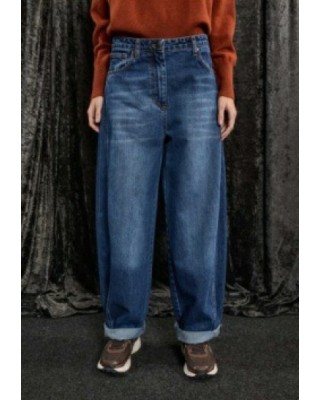 ΠΑΝΤΕΛΟΝΙ ΤΖHΝ ΣΕ ΜΠΛΕ, ΞΕΒΑΜΜΕΝΟ ΥΦΑΣΜΑ ΣΕ ΧΑΛΑΡΗ, BUBBLE ΓΡΑΜΜΗ, ΨΗΛΟΜΕΣΟ "STYLISHIOUS COLLECTION"