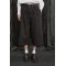 PANTS - CULOTTE IN DARK BROWN PLAID FABRIC, HIGH WAIST WITH BELT & POCKETS "STYLISHIOUS COLLECTION"