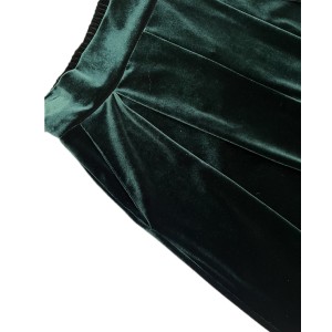 ΠΑΝΤΕΛΟΝΙ ΣΕ ΠΡΑΣΙΝΟ - ΣΜΑΡΑΓΔΙ ΒΕΛΟΥΔΟ, ΜΕ ΚΟΥΦΟΠΙΕΤΕΣ & ΛΑΣΤΙΧΟ ΣΕ ΙΣΙΑ, ΧΑΛΑΡΗ ΓΡΑΜΜΗ ''STYLISHIOUS COLLECTION"