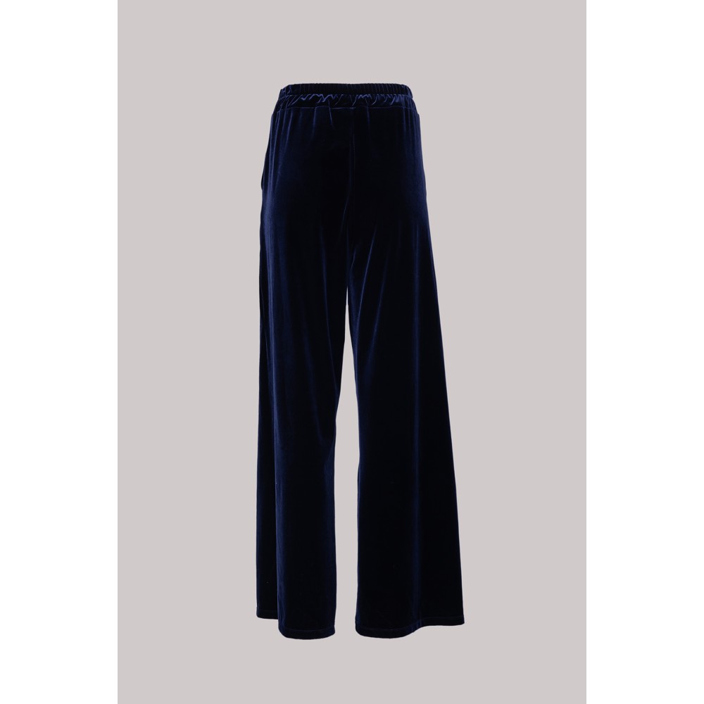 ΠΑΝΤΕΛΟΝΙ ΣΕ ΜΠΛΕ ΣΚΟΥΡΟ ΒΕΛΟΥΔΟ, ΧΑΛΑΡΟ ΜΕ ΚΟΥΦΟΠΙΕΤΕΣ & ΛΑΣΤΙΧΟ ΣΤΗΝ ΜΕΣΗ ''STYLISHIOUS COLLECTION"