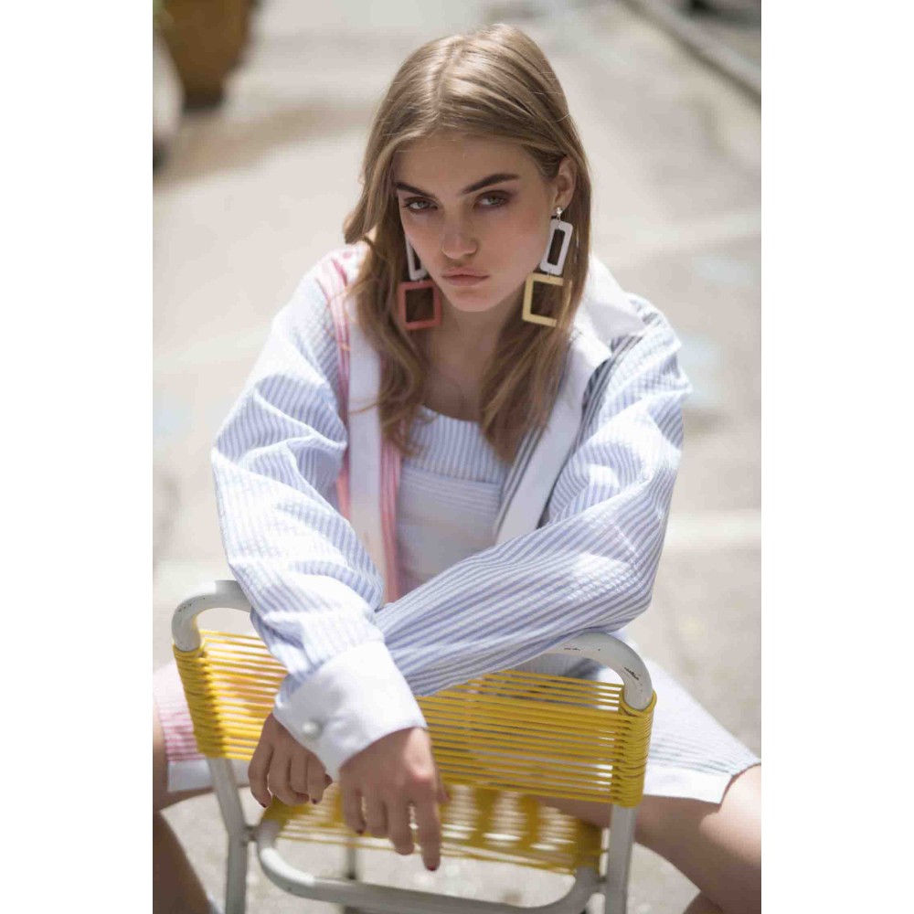 ΣΚΟΥΛΑΡΙΚΙΑ ΤΡΙΧΡΩΜΑ ΛΕΥΚΟ,ΡΟΖ,ΚΙΤΡΙΝΟ ΜΕ ΤΕΤΡΑΓΩΝΑ & ΟΡΘΟΓΩΝΙΑ "ALEX KATSAITI X STYLISHIOUS”