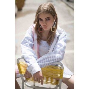 ΣΚΟΥΛΑΡΙΚΙΑ ΤΡΙΧΡΩΜΑ ΛΕΥΚΟ,ΡΟΖ,ΚΙΤΡΙΝΟ ΜΕ ΤΕΤΡΑΓΩΝΑ & ΟΡΘΟΓΩΝΙΑ "ALEX KATSAITI X STYLISHIOUS”