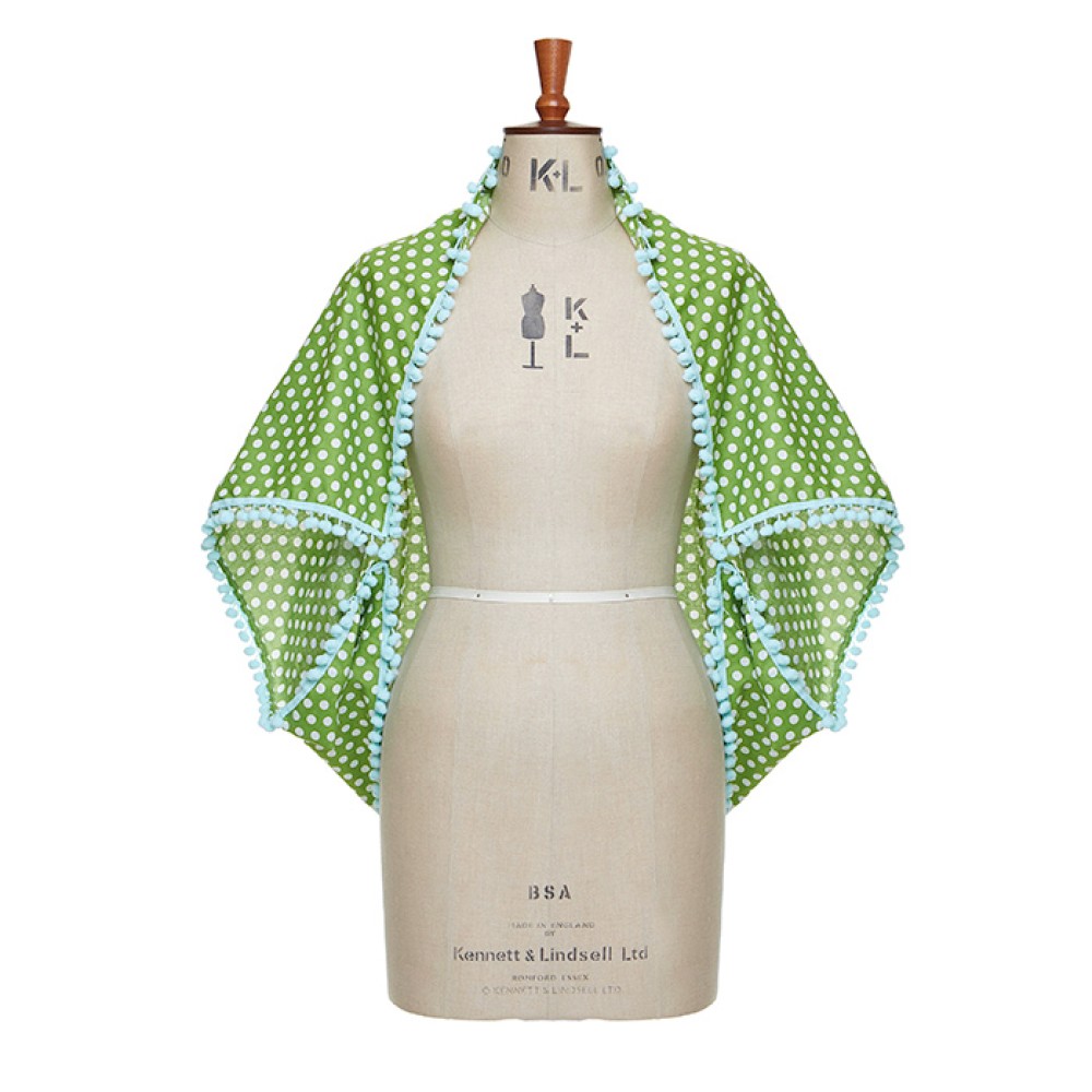 MANTHΛΙ - ΠΑΡΕΟ ΜΕ ΠΟΥΓΚΙ ΠΡΑΣΙΝΟ ΒΑΜΒΑΚΕΡΟ ΜΕ ΛΕΥΚA ΠΟΥΑ & ΠΟΝ ΠΟΝ "alexSANDra on the beach"